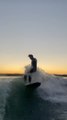 Surfer Tries Riding Bow Waves Created By Motorboat