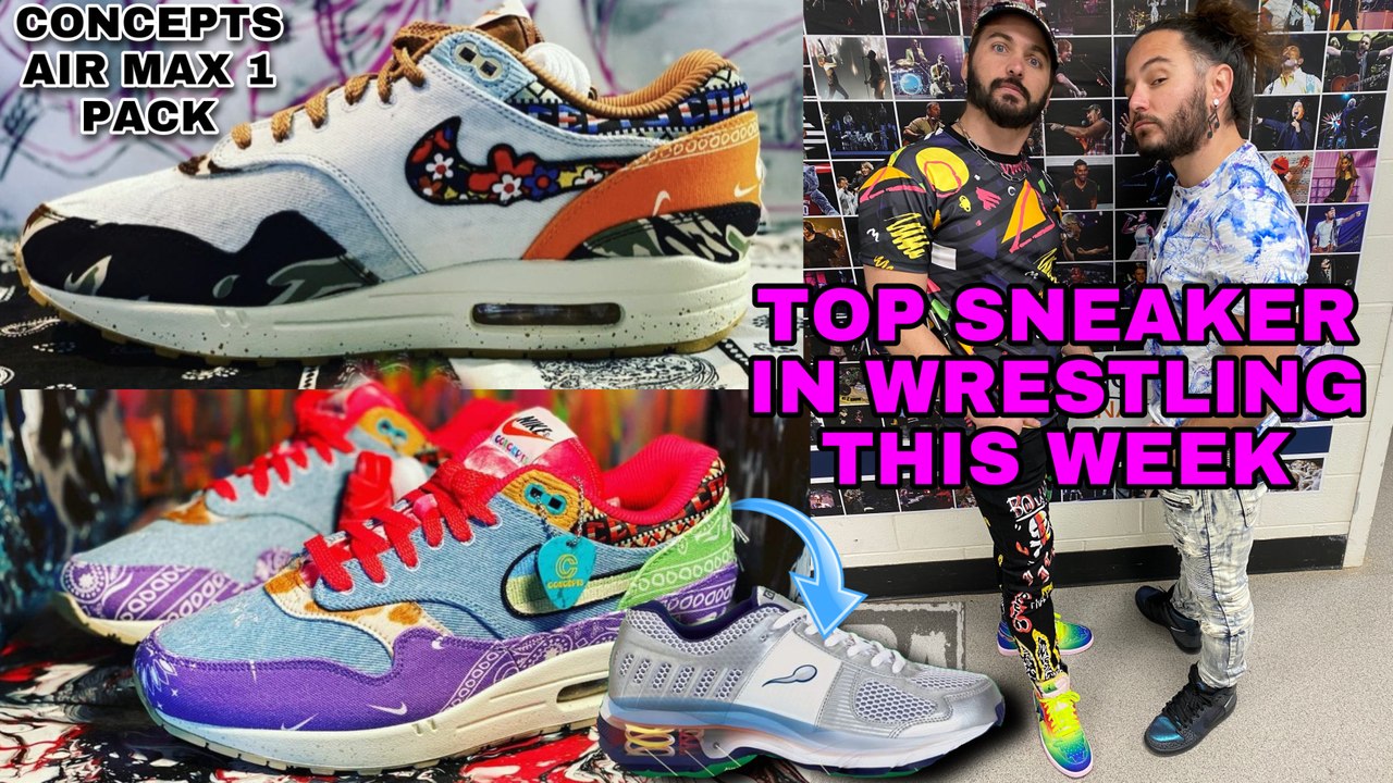 CONCEPT NIKE AIR MAX 1 PACK,TOP SNEAKER IN WWE RAW VS AEW WRESTLING THIS WEEK,SPERM SHOES,CDG NIKE AM 1