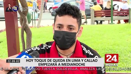 Covid-19: toque de queda en Lima y Callao  ahora empezará a las 12 de la noche