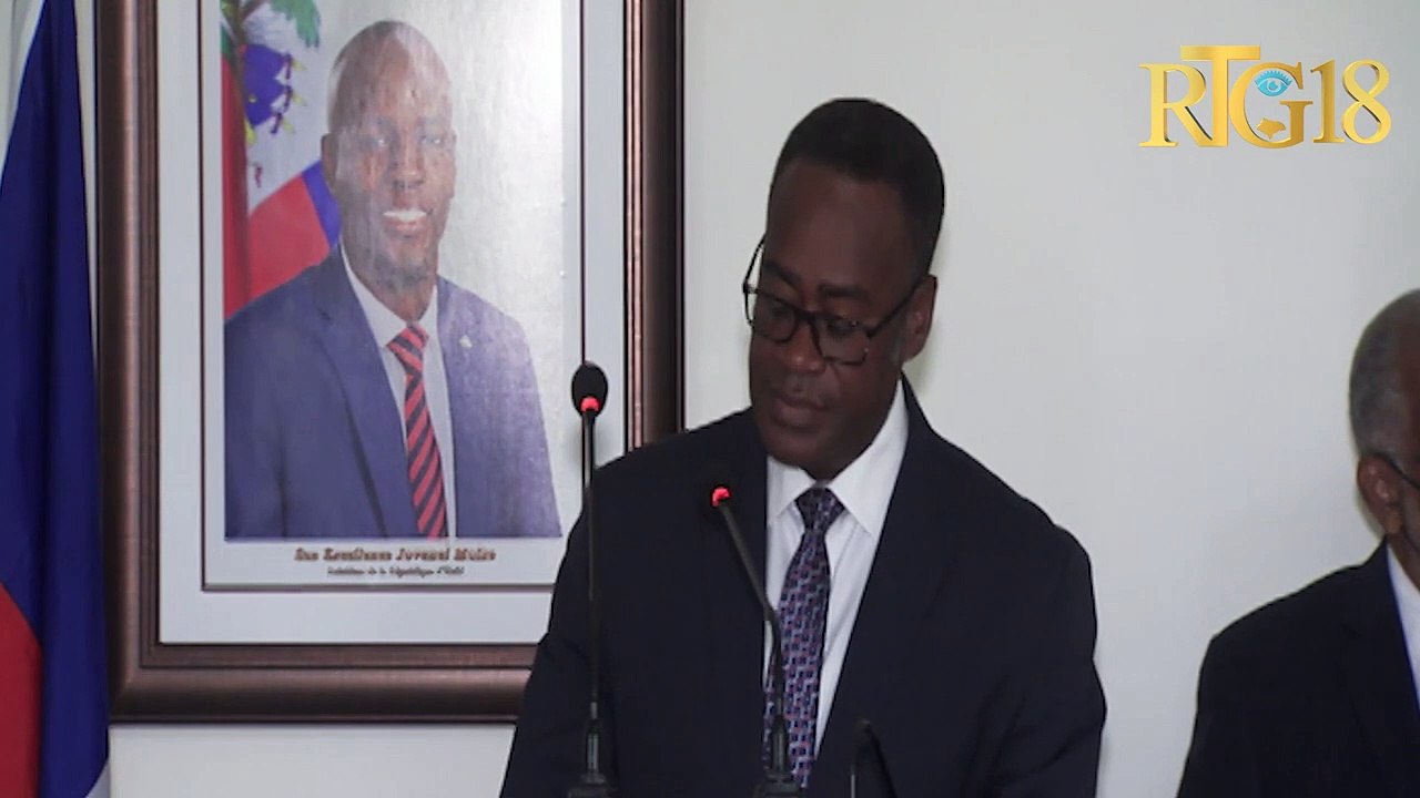 Seremoni enstalasyon mèt Jean Fallieres Bazelais kòm nouvo direktè jeneral ministè jistis.