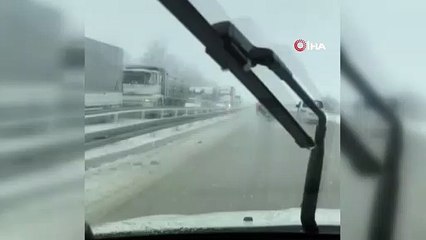 Bursa-Ankara karayolu kar ve buzlanma sebebiyle kapandı