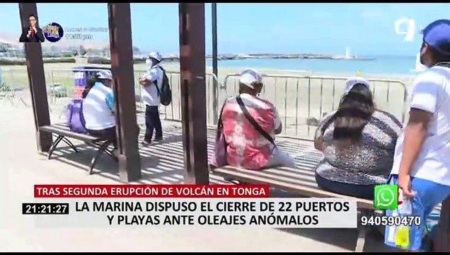 ¿Cuál fue la situación en las playas ante el oleaje anómalo por la erupción del volcán de Tonga?