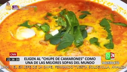 Chupe de camarones fue elegida como una de las mejores sopas del mundo