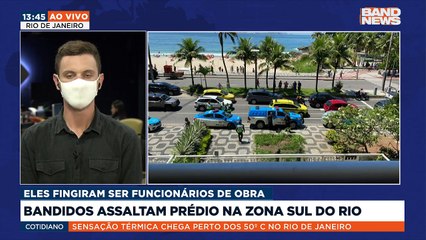 Bandidos assaltam prédio na zona sul do Rio de Janeiro. Assunto para Marcus Sadok.Saiba mais em youtube.com.br/bandjornalismo