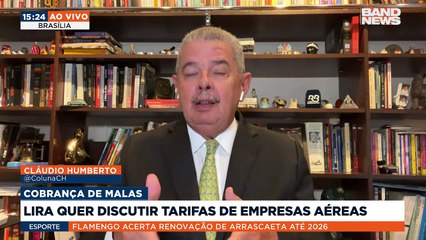 O presidente da Câmara, Arthur Lira quer discutir as tarifas cobradas pelas empresas aéreas brasileiras. Assunto para nosso colunista Claúdio Humberto.Saiba mais em youtube.com.br/bandjornalismo