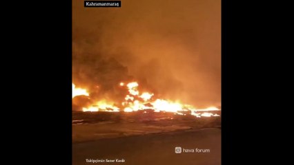 Kahramanmaraş petrol boru hattında patlama: Kar ve alevler aynı anda...