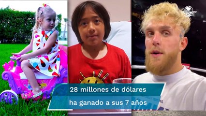 Niña de siete años, única mujer en la lista de youtubers mejor pagados del mundo