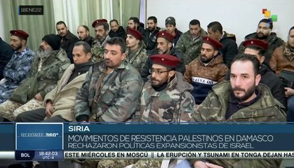 Grupo de Resistencia Palestina en Damasco rechazan políticas expansionistas de Israel