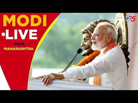 Live : PM Narendra Modi addresses a public meeting in Parli (Beed), Maharashtra | TV5 Kannada
