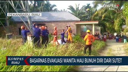 Basarnas Evakuasi Wanita Mau Bunuh Diri Dari Sutet