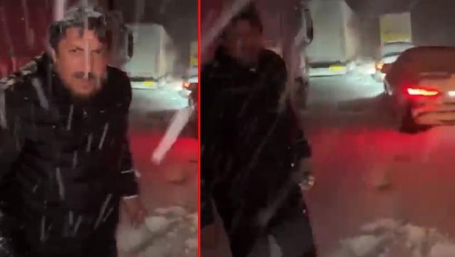 Tarsus-Adana-Gaziantep Otoyolu'nda mahsur kalan vatandaşın videosu gündem oldu: İnşallah açlıktan ölmeyiz