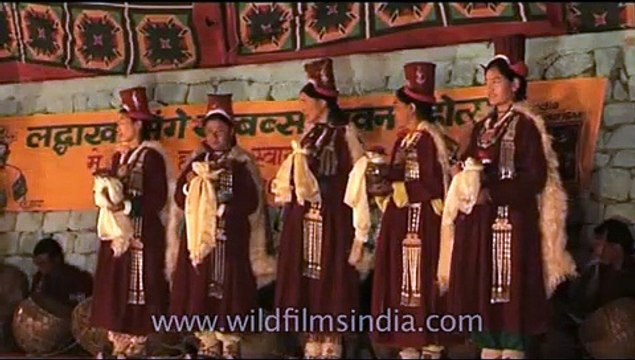 Ladakhi men performing folk dance