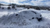 GAZİANTEP - TAG Otoyolu'nda kar nedeniyle uzun araç kuyrukları oluştu (3)