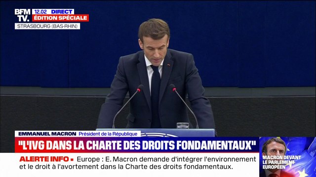Emmanuel Macron devant le Parlement européen: Soyons fermes et clairs pour que les engagements pris avec la Grande-Bretagne soient tenus, c'est la condition pour pouvoir rester amis