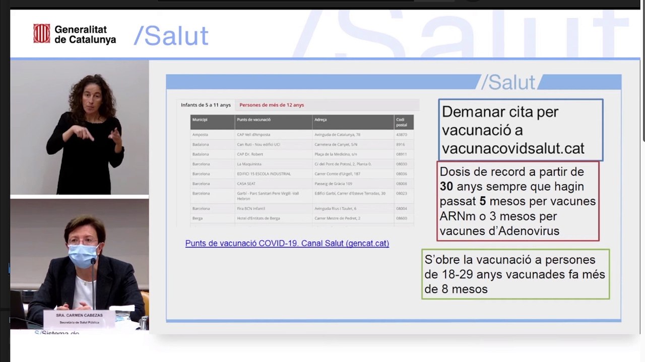 Salut obre la franja de vacunació de 18 a 29 anys