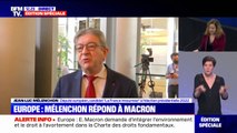 Jean-Luc Mélenchon sur le discours d'Emmanuel Macron au Parlement européen: 