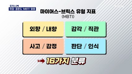 [포커스M] 취업할 때도, 결혼할 때도 MBTI…"맹신은 위험"