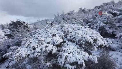 Hatay'da karla gelen kartpostallık görüntüler