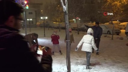 Çocuklar karın keyfini çıkardı