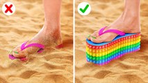 WOW! POP IT HACKS Rainbow Challenges and Hacks! Colorful DIY’s And Crafts by 123 GO! FOOD