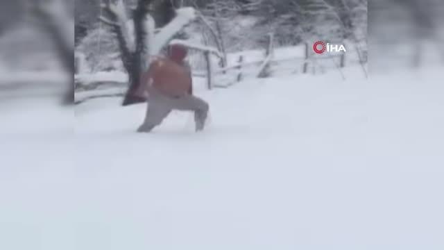 1 derece havada karda yüzdü