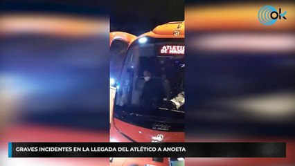 Graves incidentes en la llegada del Atlético a Anoeta