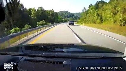 SUV Tire Pops While Driving on Freeway