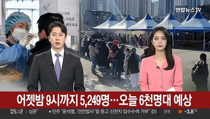 어젯밤 9시까지 5,249명…오늘 6천명대 예상