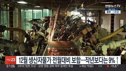 12월 생산자물가 전월대비 보합…작년보다는 9%↑