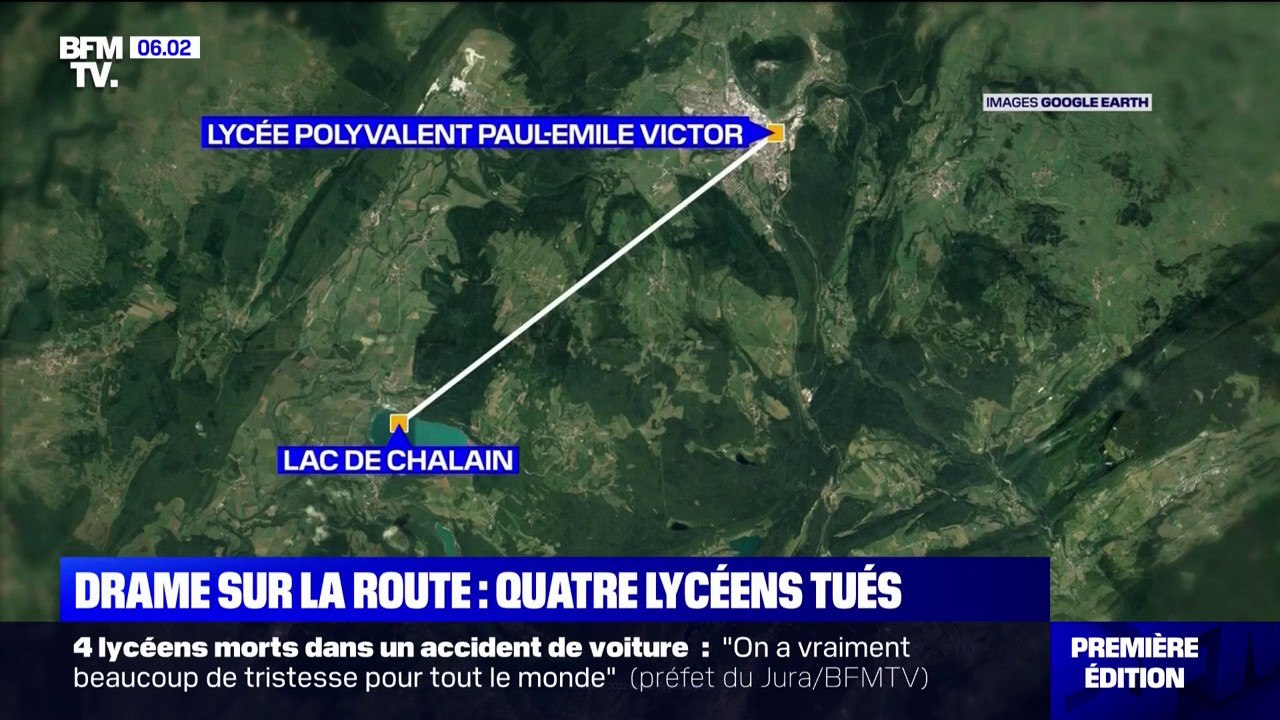 Dans le Jura, 4 lycéens sont morts dans un accident de la route