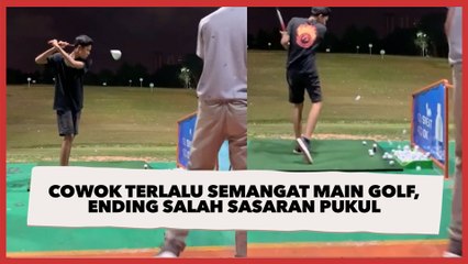 Viral Cowok Terlalu Semangat Main Golf, Ending Ngegas Salah Sasaran Pukul Bikin Publik Ngakak