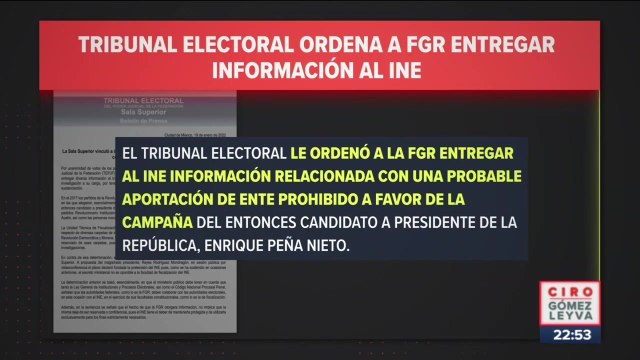 TEPJF ordena a FGR entregar información al INE