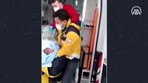 Ambulans helikopter, TAG Otoyolu'nda mahsur kalan hasta bebek için havalandı