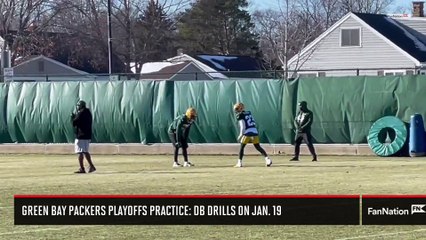 Download Video: Green Bay Packers Playoffs Practice DB Drills on Jan. 19