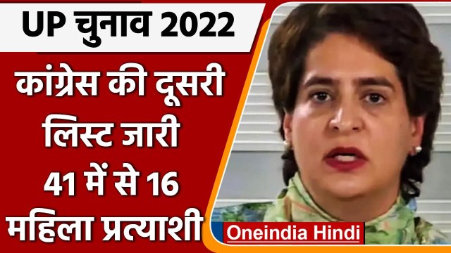 UP Elections 2022: Congress ने जारी की दूसरी लिस्ट, सूची में 41 उम्मीदवारों के नाम | वनइंडिया हिंदी