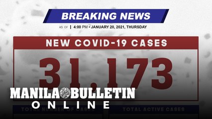 DOH reports 31,173 new cases, bringing the national total to 3,324,478, as of JANUARY 20, 2021