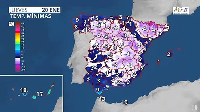 Tiempo Jueves 20/01/2022 - Fuertes heladas