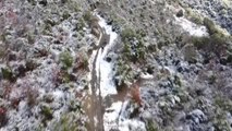 Amanos Dağları'ndaki kar drone ile görüntülendi