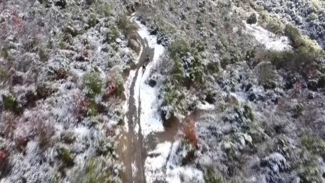 Amanos Dağları'ndaki kar drone ile görüntülendi