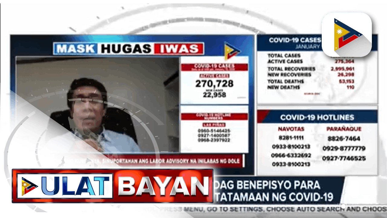 DOLE, tiniyak ang dagdag benepisyo para sa mga manggagawang tatamaan ng COVID-19; DOLE, hinikayat ang pribadong sektor na palawigin ang paid leaves ng mga manggagawa