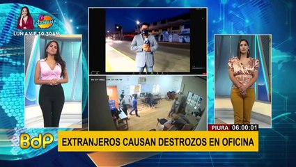 Piura: Extranjeros destrozan oficina de empresa que les descontó los días que no trabajaron