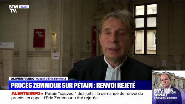 Pétain sauveur des juifs: le renvoi du procès d'Eric Zemmour rejeté