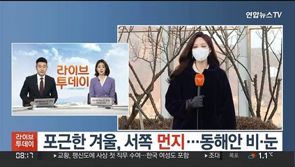 [날씨] 포근한 겨울, 서쪽 먼지…동해안 비·눈