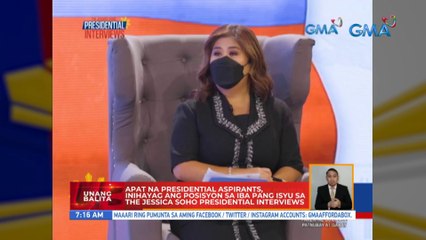 4 na presidential aspirants, inihayag ang posisyon sa ibang pang isyu sa 'The Jessica Soho Presidential Interviews'  | UB