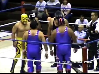 Villano III & Villano IV & Villano V vs Mongol Chino & Centurion Negro & Karonte