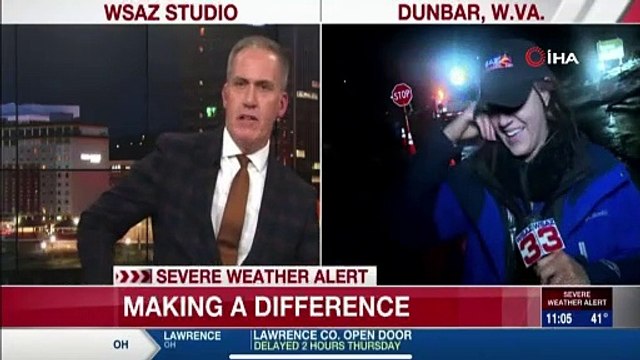 Canlı yayında muhabire araç çarptı, hiçbir şey olmamış gibi yayına devam etti