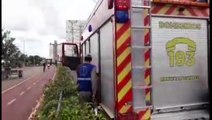Incêndio em lixeira mobiliza Corpo de Bombeiros à Avenida Brasil