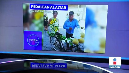¡Novia llega a su boda en bicicleta!