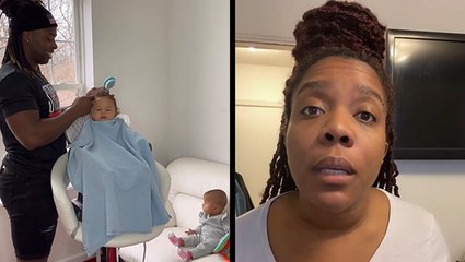 Dad Is His Baby’s Barber & The Process Of Getting Ready