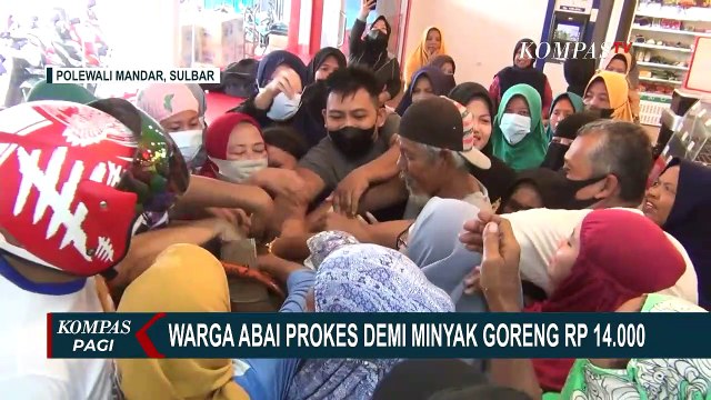 Demi Minyak Goreng Rp14 Ribu, Warga Polewali Mandar Abai Prokes Sampai Dorong-dorongan!